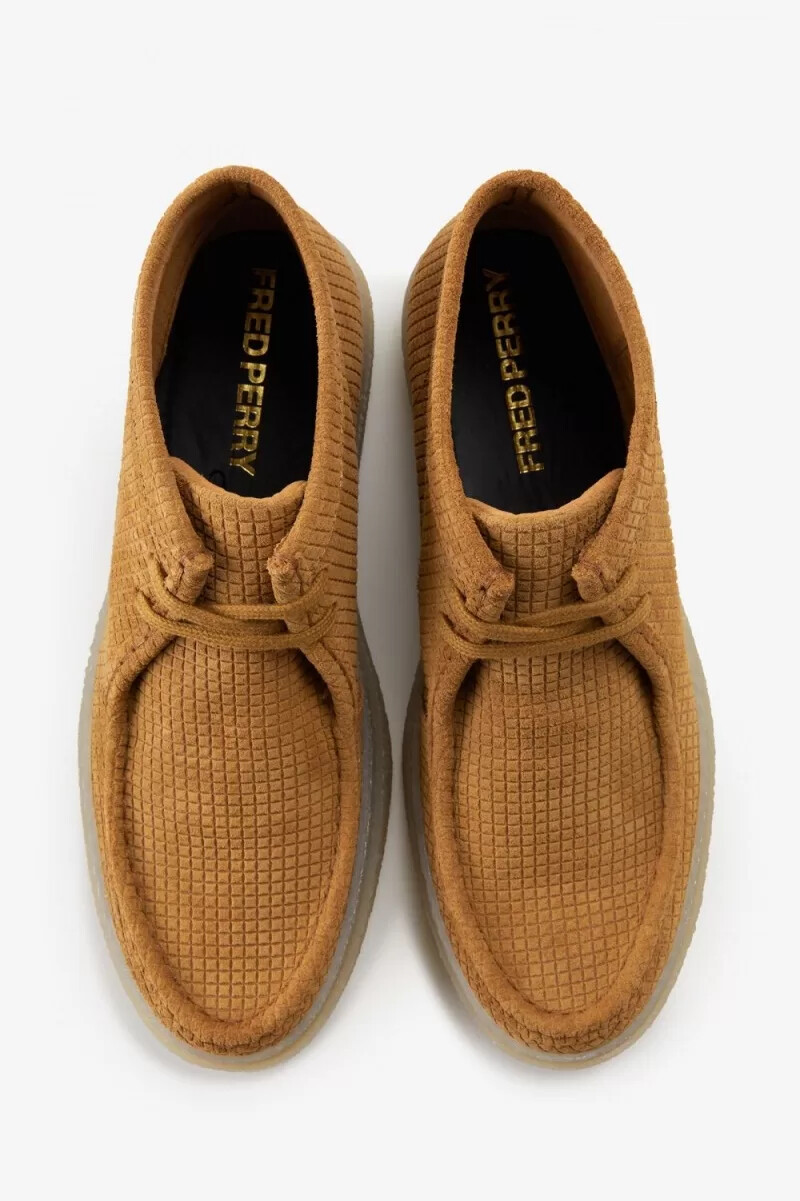 mocasines fred perry mid dawson para hombre color café oscuro