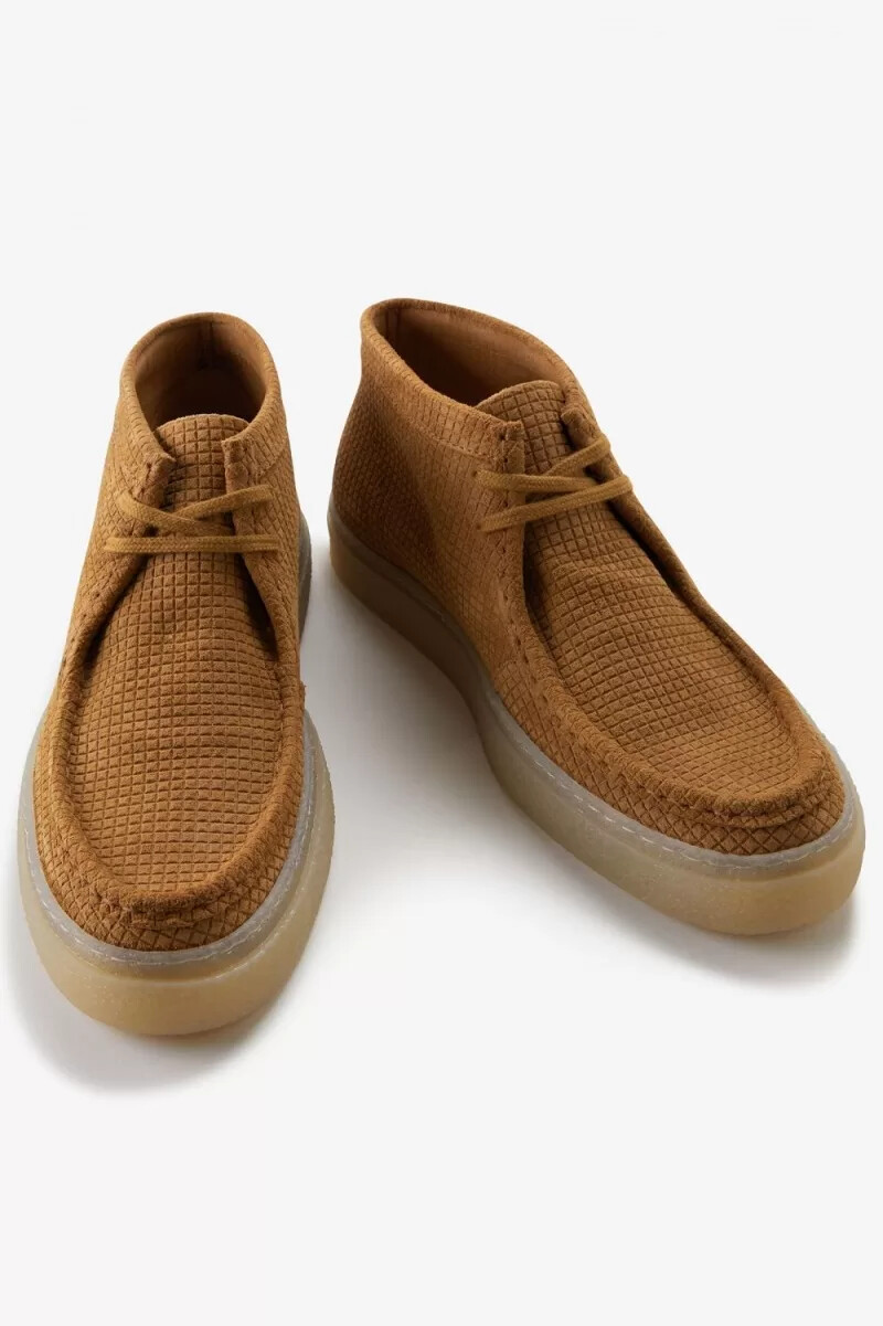 mocasines fred perry mid dawson para hombre color café oscuro