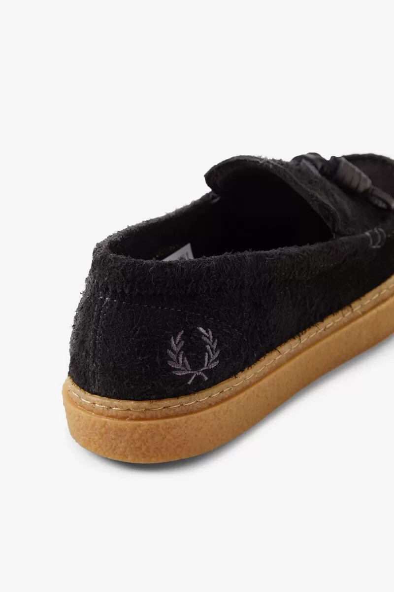 mocasines negros con borlas dawson de fred perry para hombre