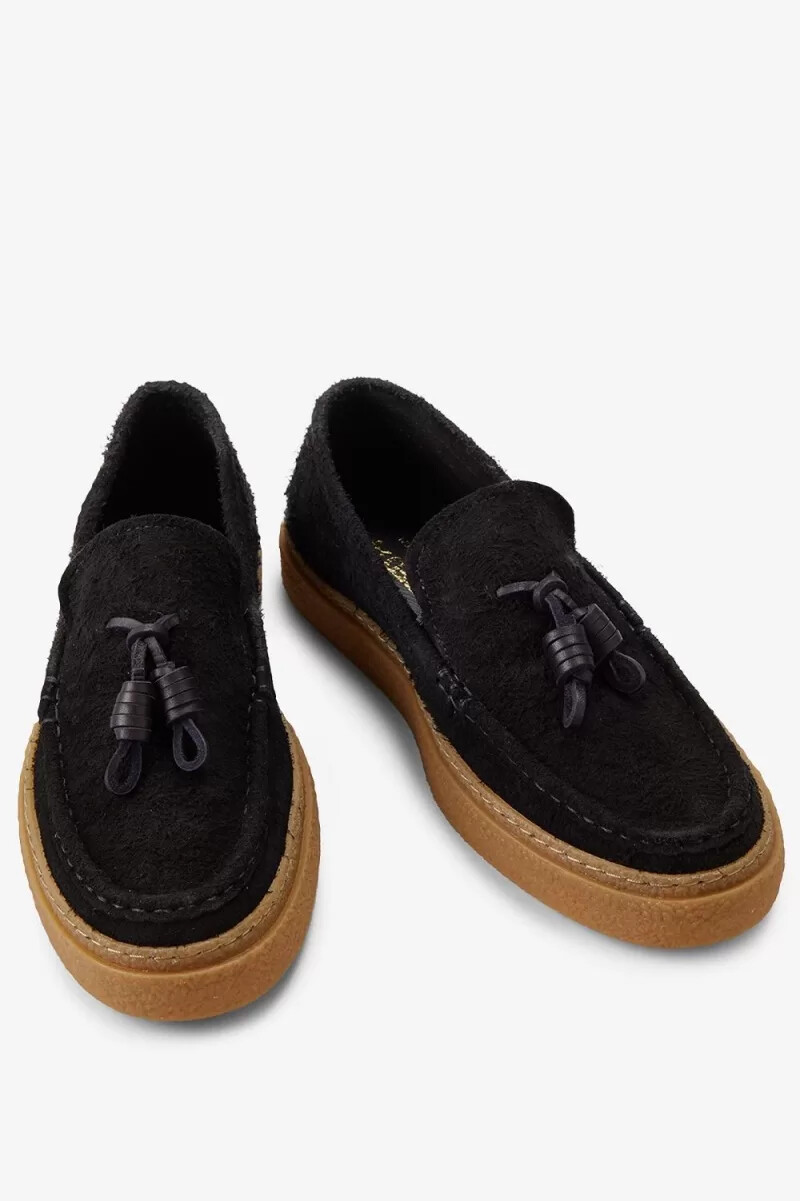 mocasines negros con borlas dawson de fred perry para hombre