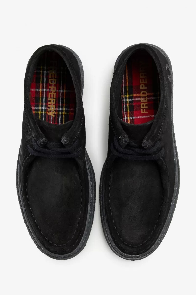mocasines fred perry dawson mid para mujer color negro