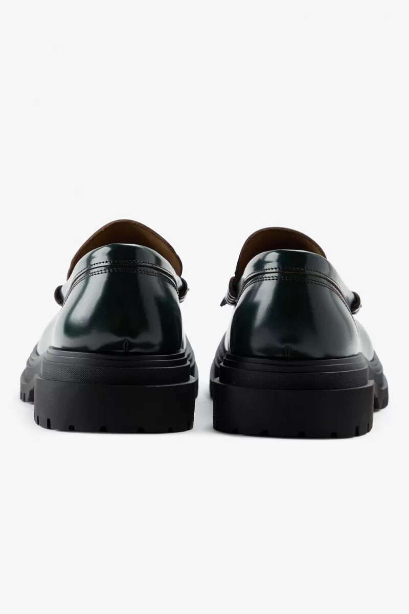 mocasines fred perry para mujer color verde noche