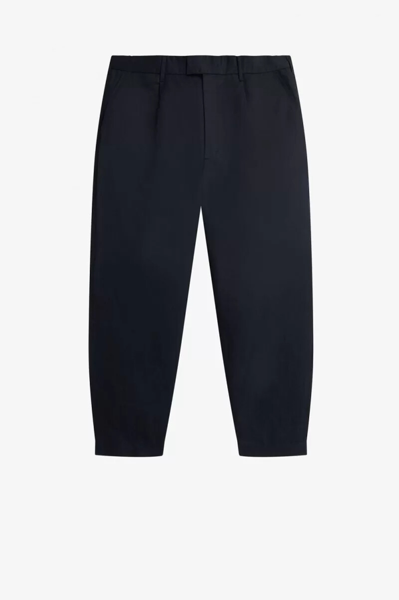 pantalones cortos de mezcla de lino fred perry para hombre azul marino