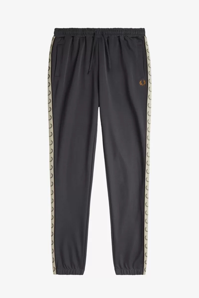 pantalones deportivos fred perry con cinta en contraste para hombre color gris ancla y negro