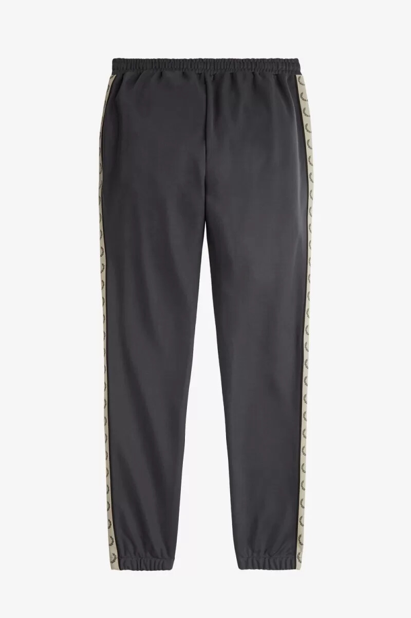 pantalones deportivos fred perry con cinta en contraste para hombre color gris ancla y negro