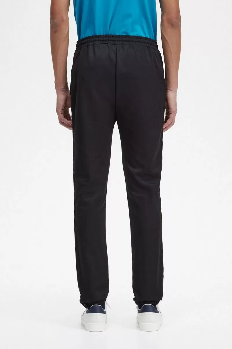 pantalones deportivos con cinta fred perry para hombre color negro