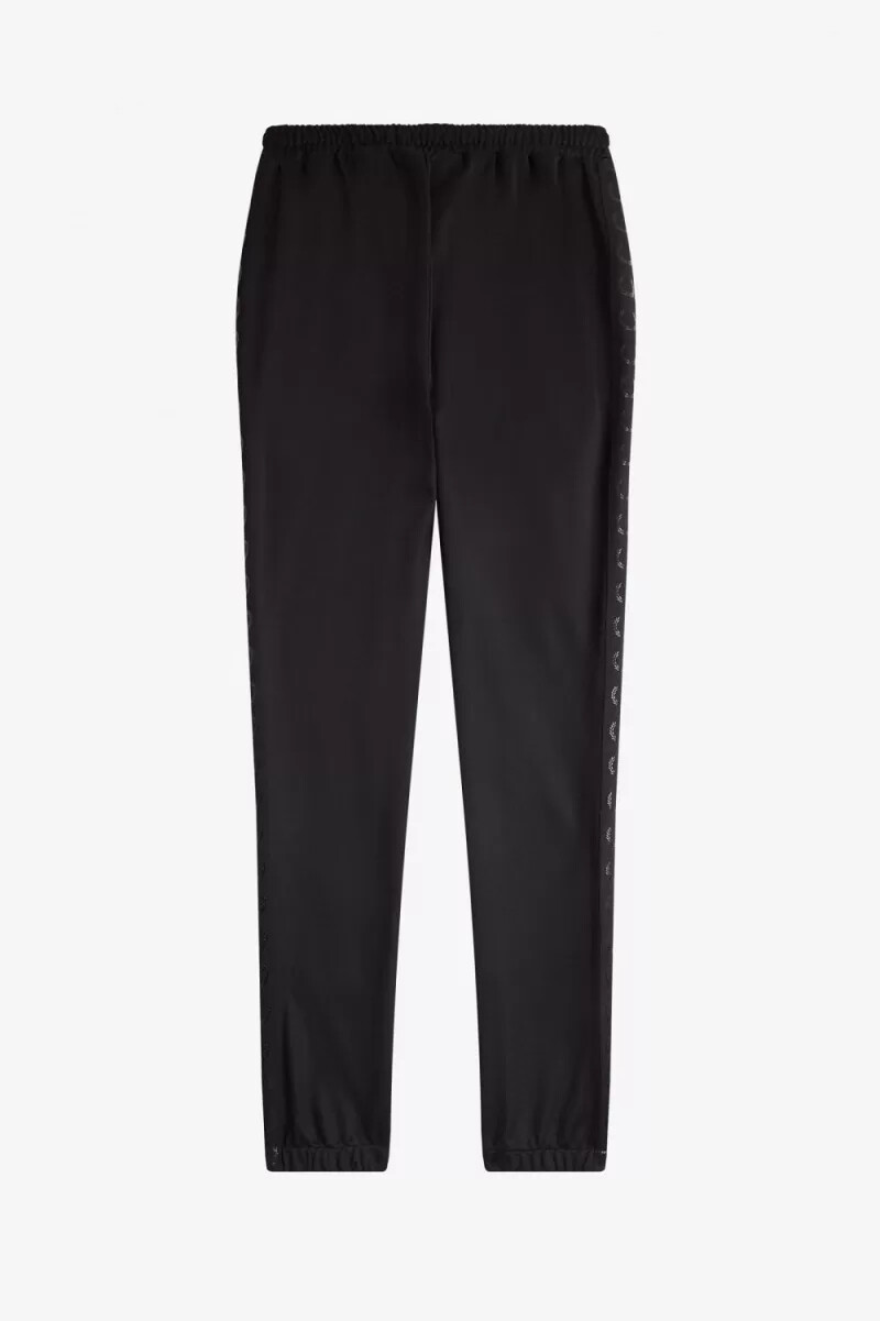 pantalones deportivos con cinta fred perry para hombre color negro