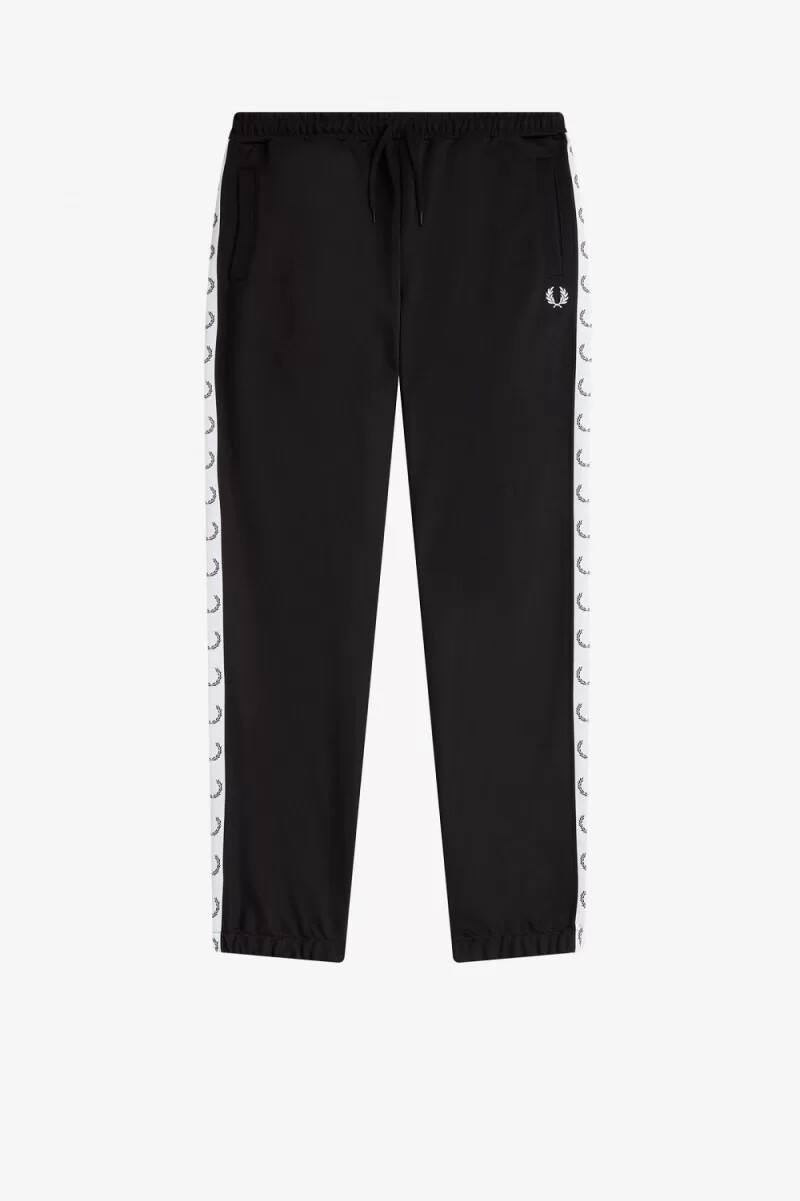 pantalones deportivos con cinta fred perry para hombre color negro
