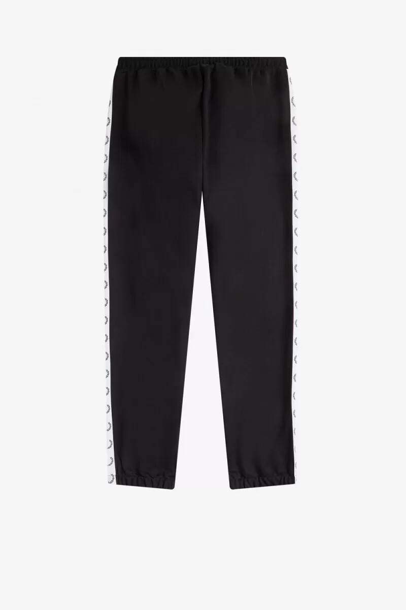 pantalones deportivos con cinta fred perry para hombre color negro