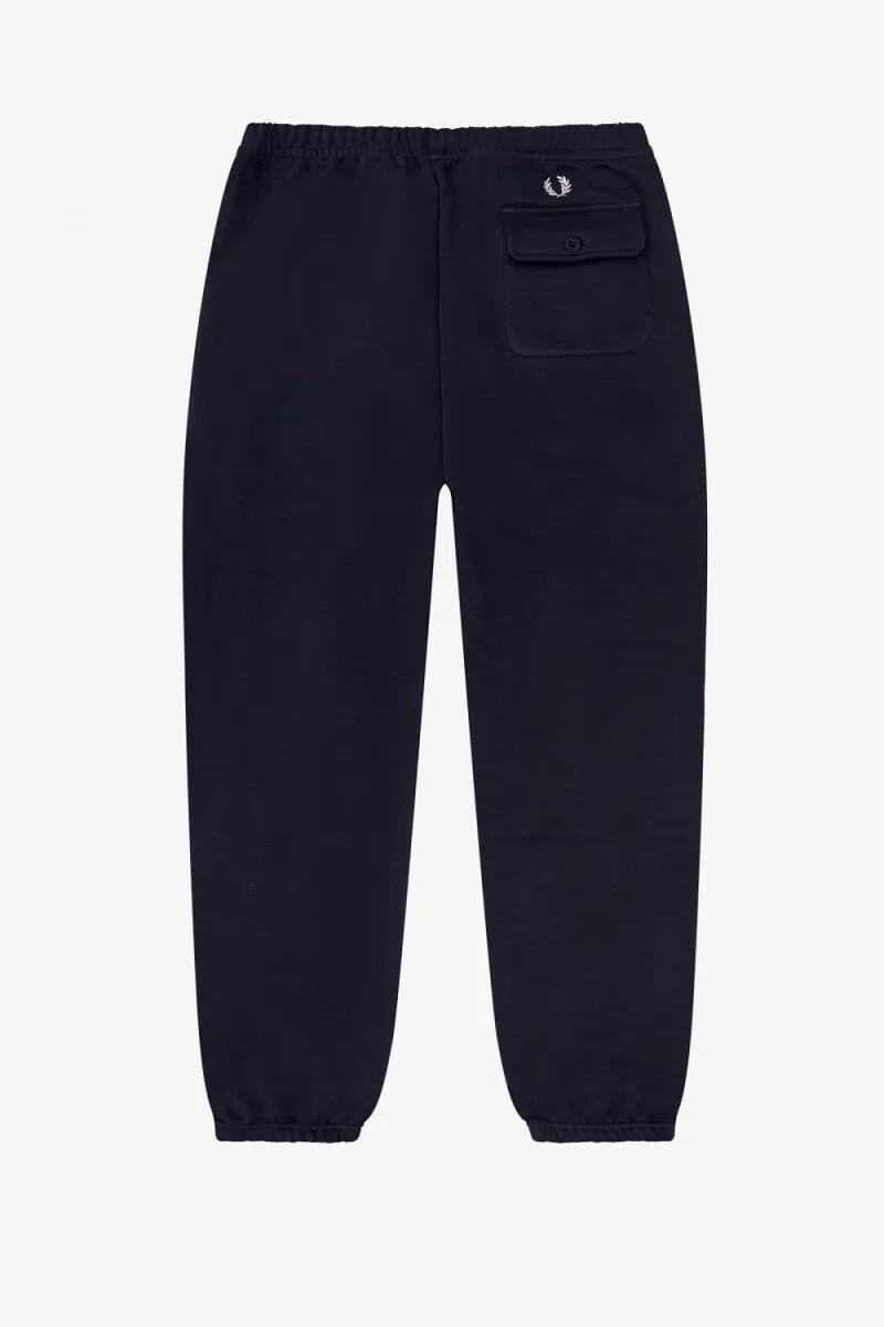 pantalones deportivos fred perry con detalle de bolsillo para hombre azul marino