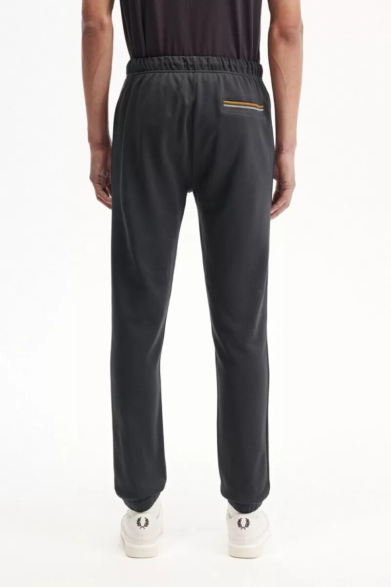 pantalones deportivos fred perry loopback para hombre color gris ancla y café oscuro