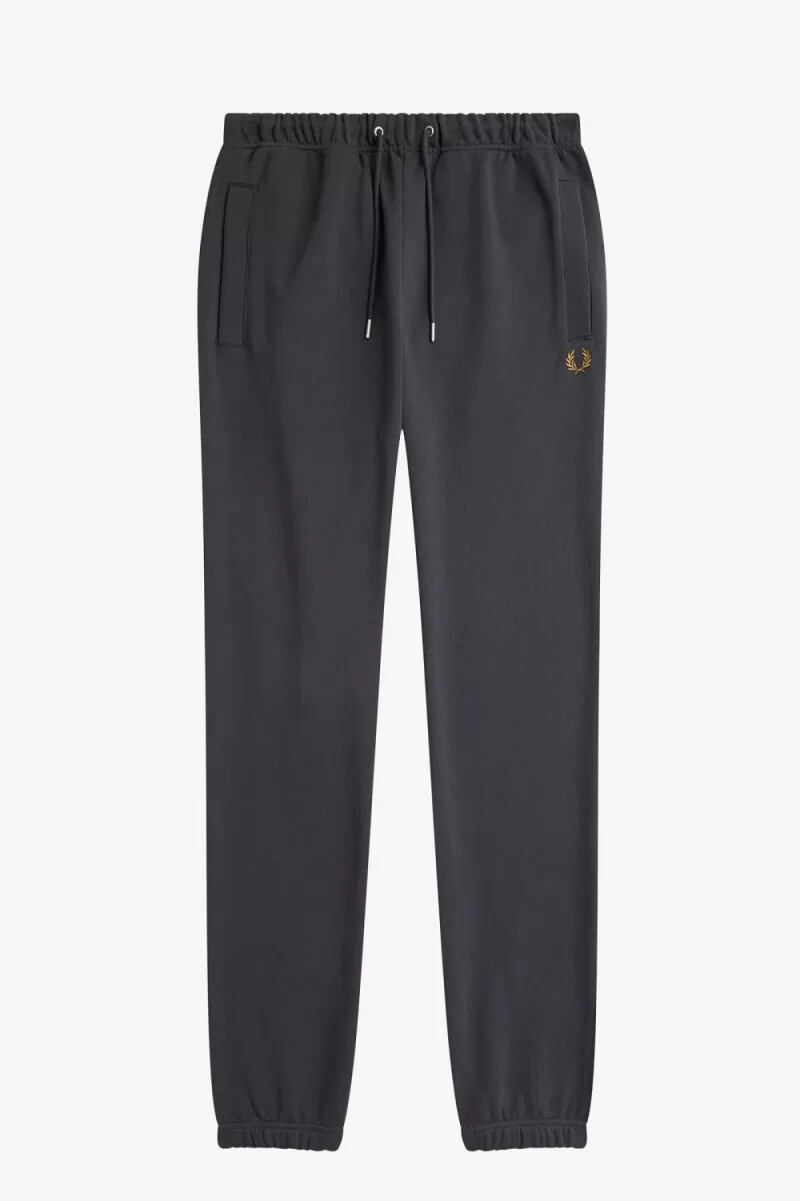 pantalones deportivos fred perry loopback para hombre color gris ancla y café oscuro