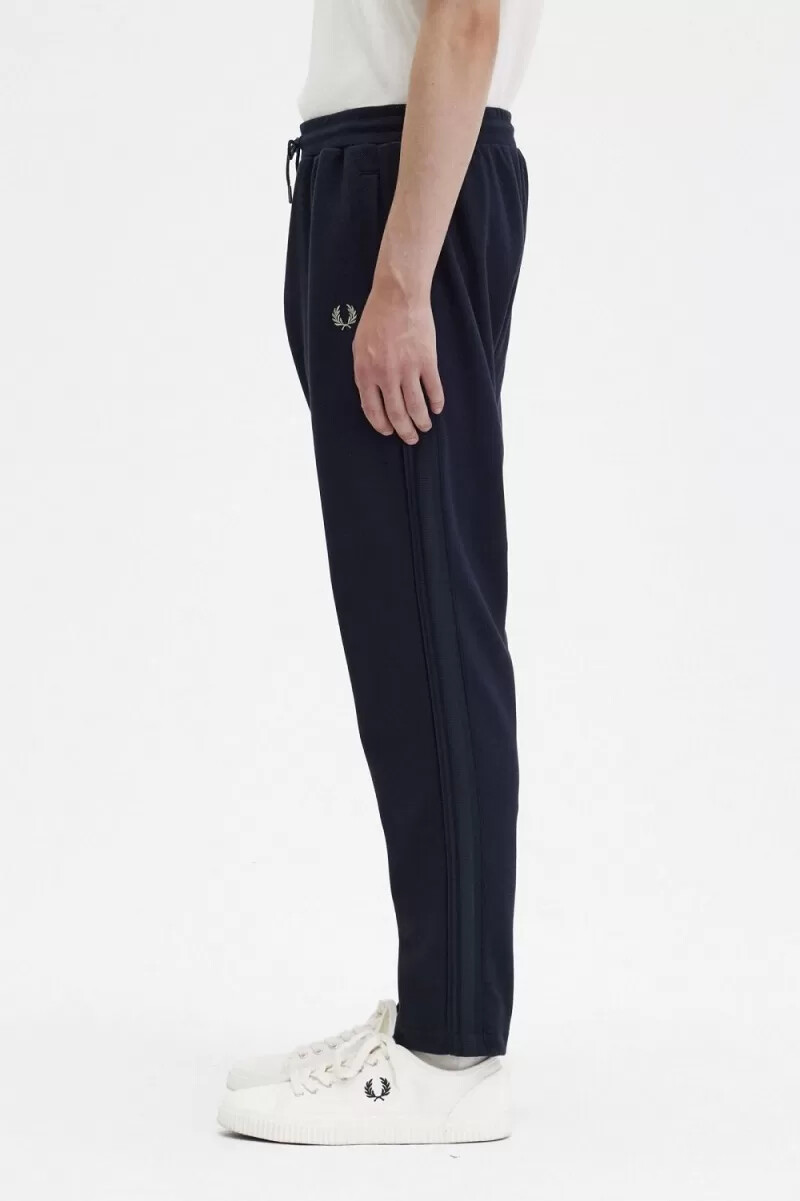 pantalones deportivos de punto con cinta fred perry para hombre azul marino