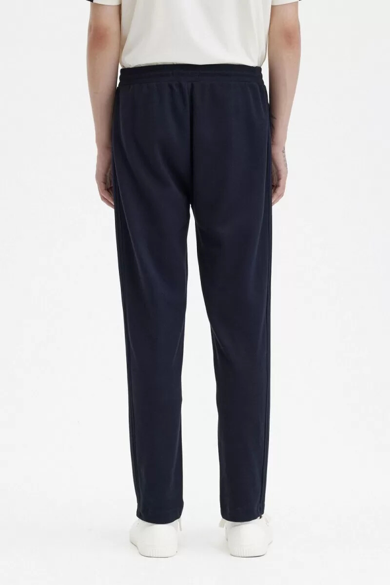 pantalones deportivos de punto con cinta fred perry para hombre azul marino