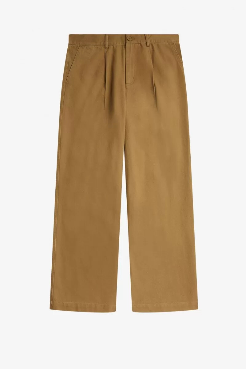 pantalones rectos fred perry para hombre color marrón