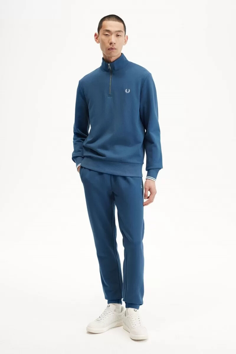 pantalones deportivos fred perry loopback para hombre azul medianoche aguamarina claro