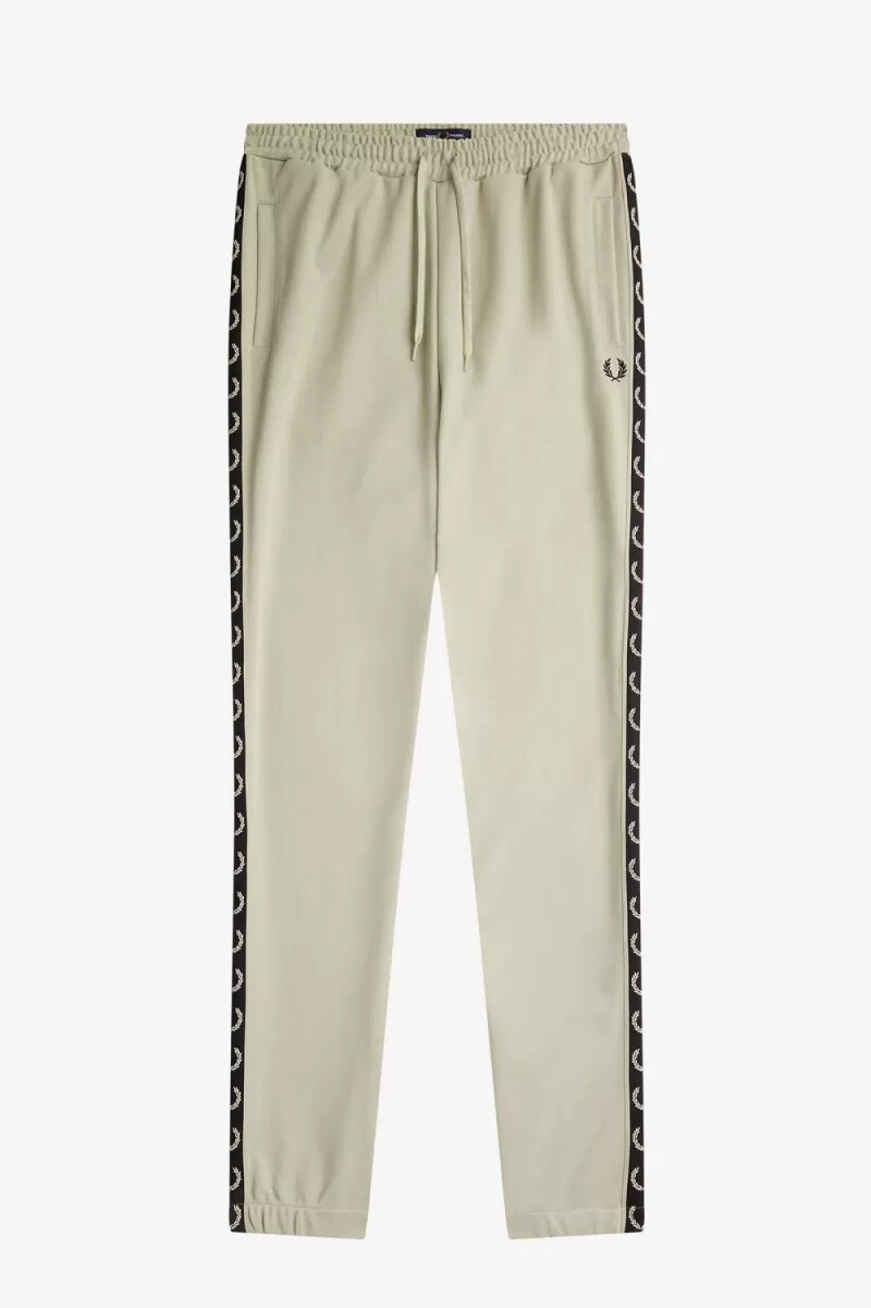 pantalones deportivos fred perry taped track para hombre color negro menta claro
