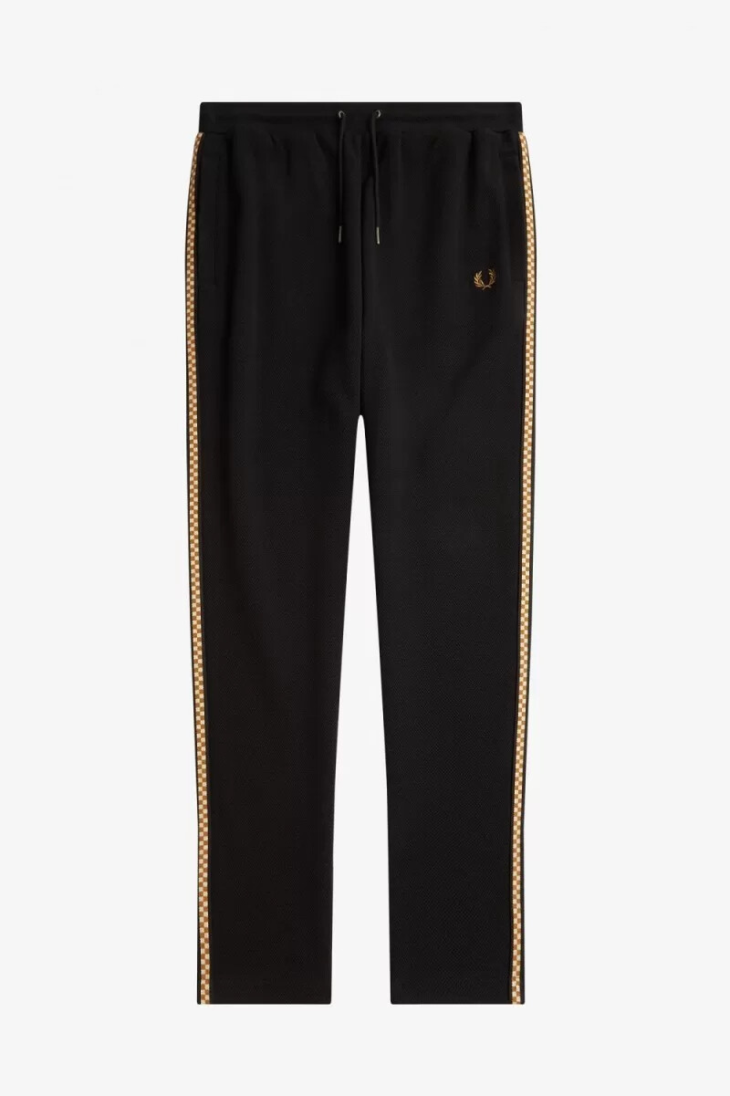pantalones deportivos fred perry chequerboard tape para hombre color negro