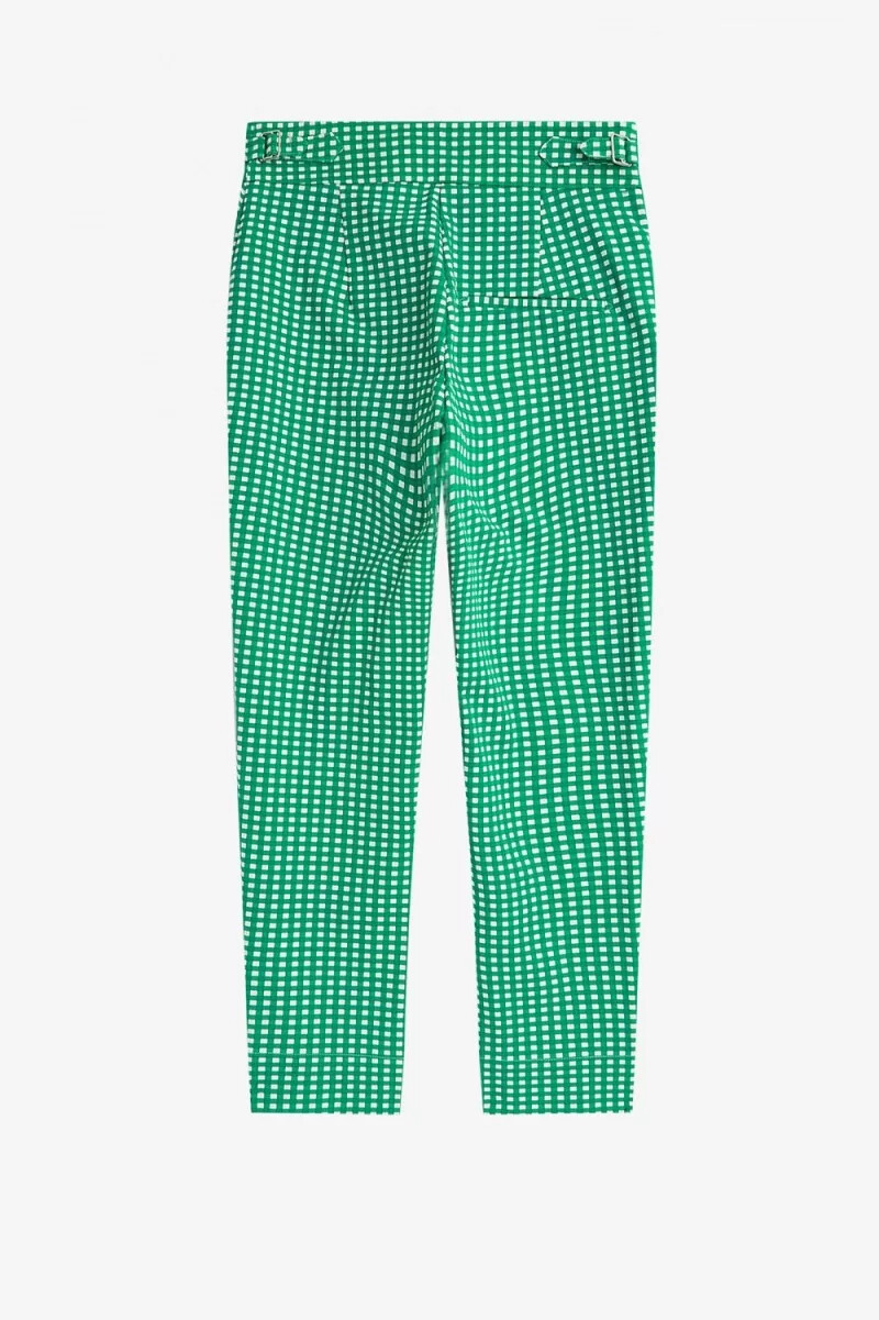 pantalones de cuadros vichy verdes para mujer de fred perry
