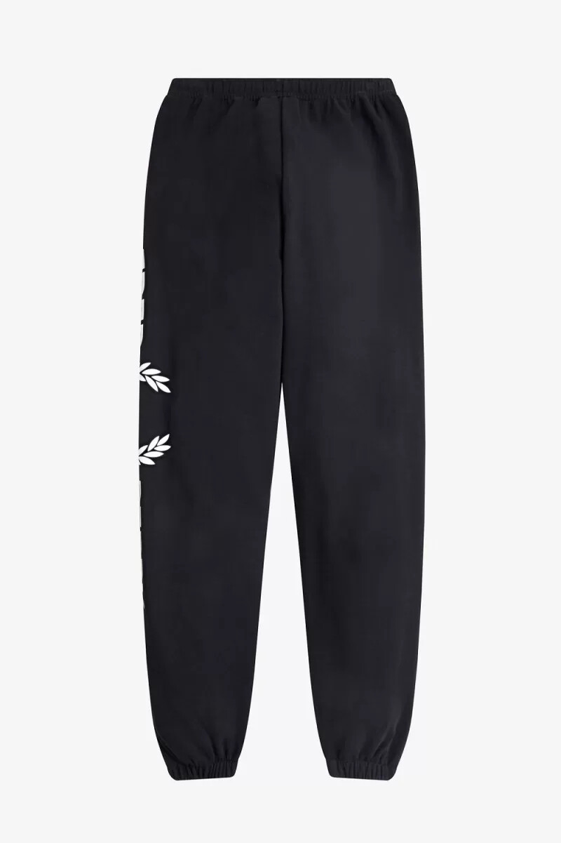 pantalones deportivos fred perry graphic branded para mujer color negro