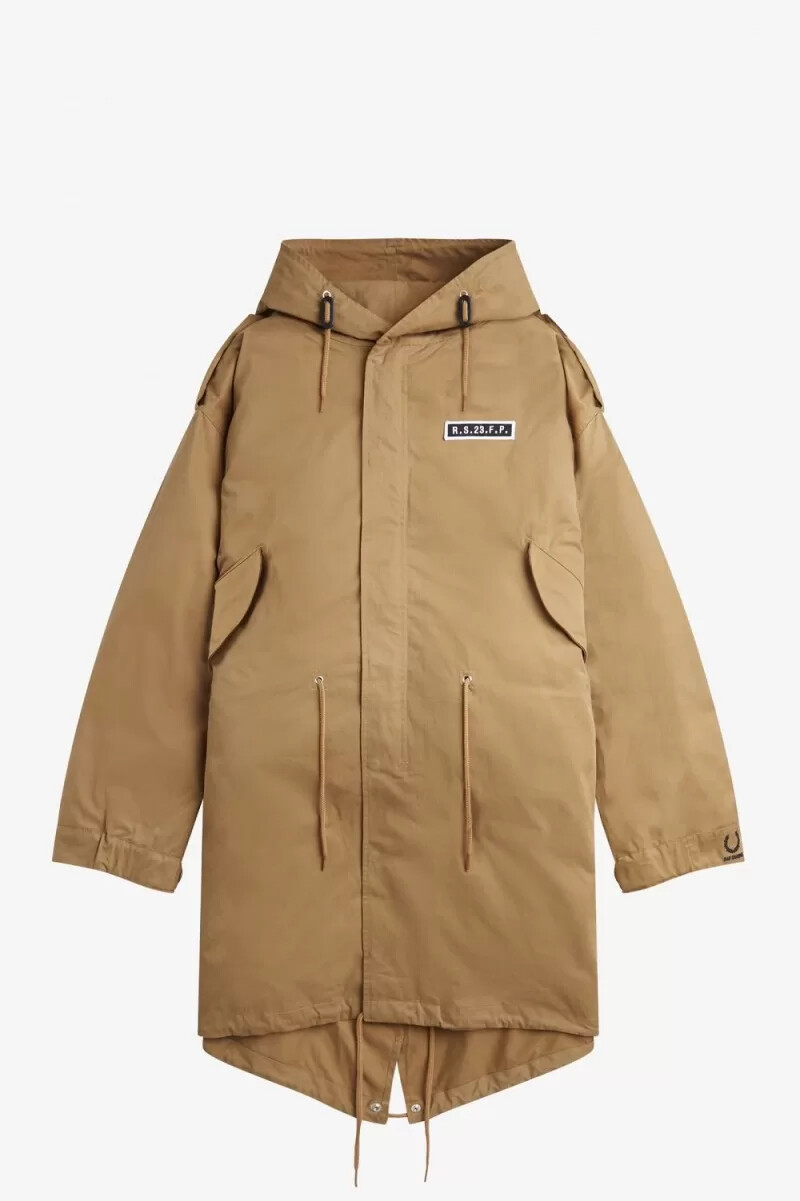 parka estampada verde para hombre de fred perry