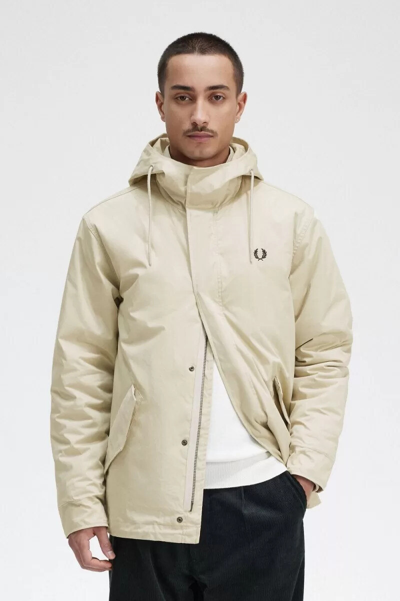 parka corta acolchada fred perry para hombre color menta claro