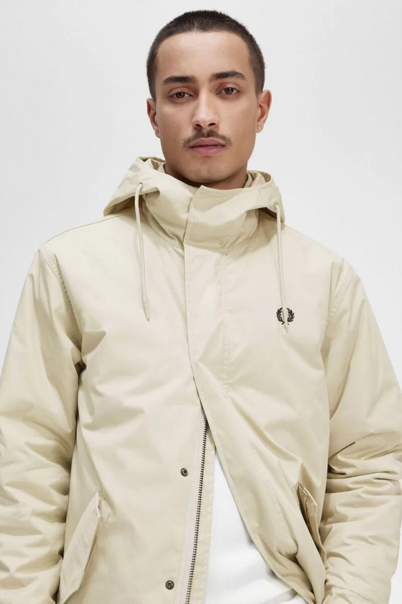 parka corta acolchada fred perry para hombre color menta claro