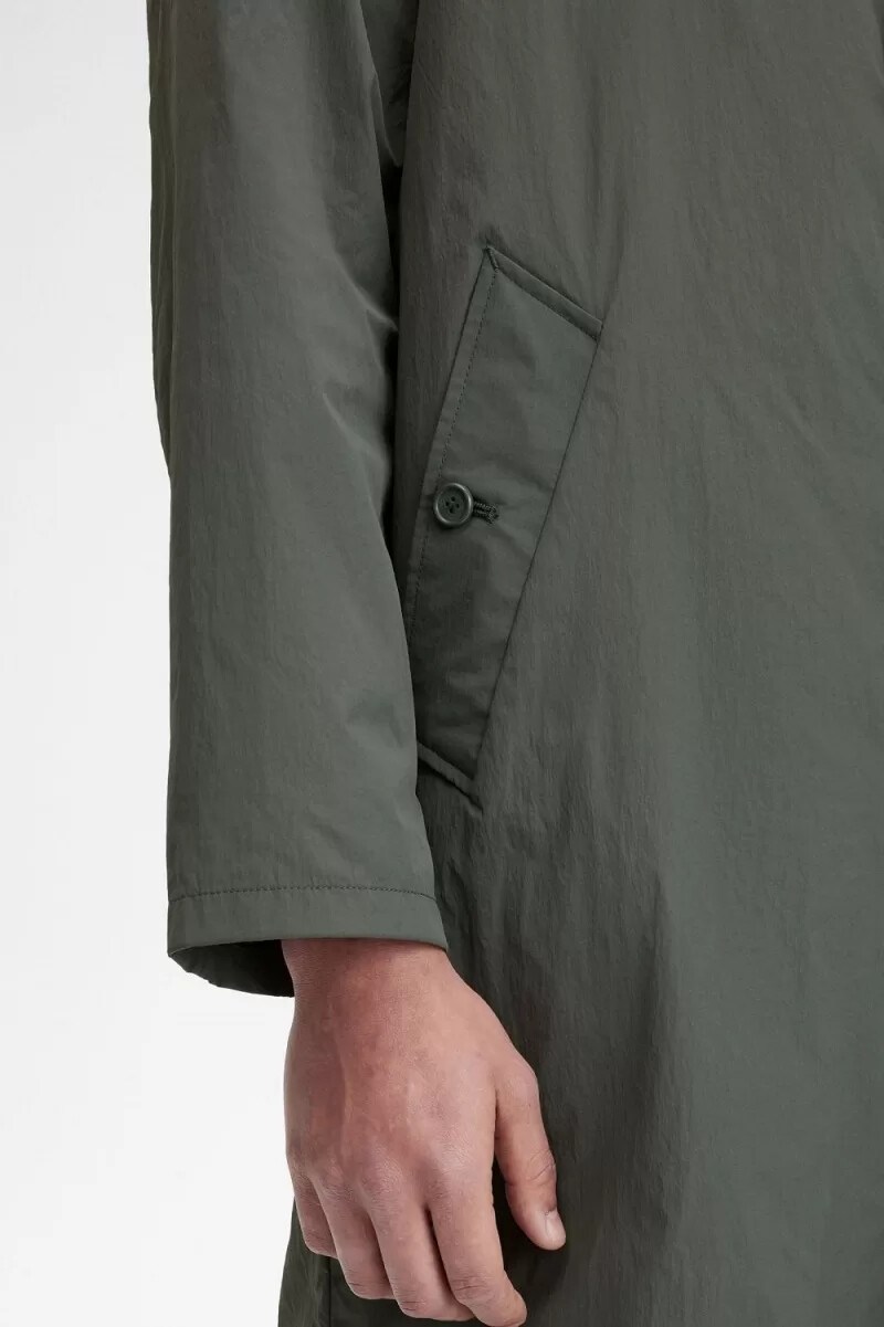 fred perry shell mac parka para hombre verde campo