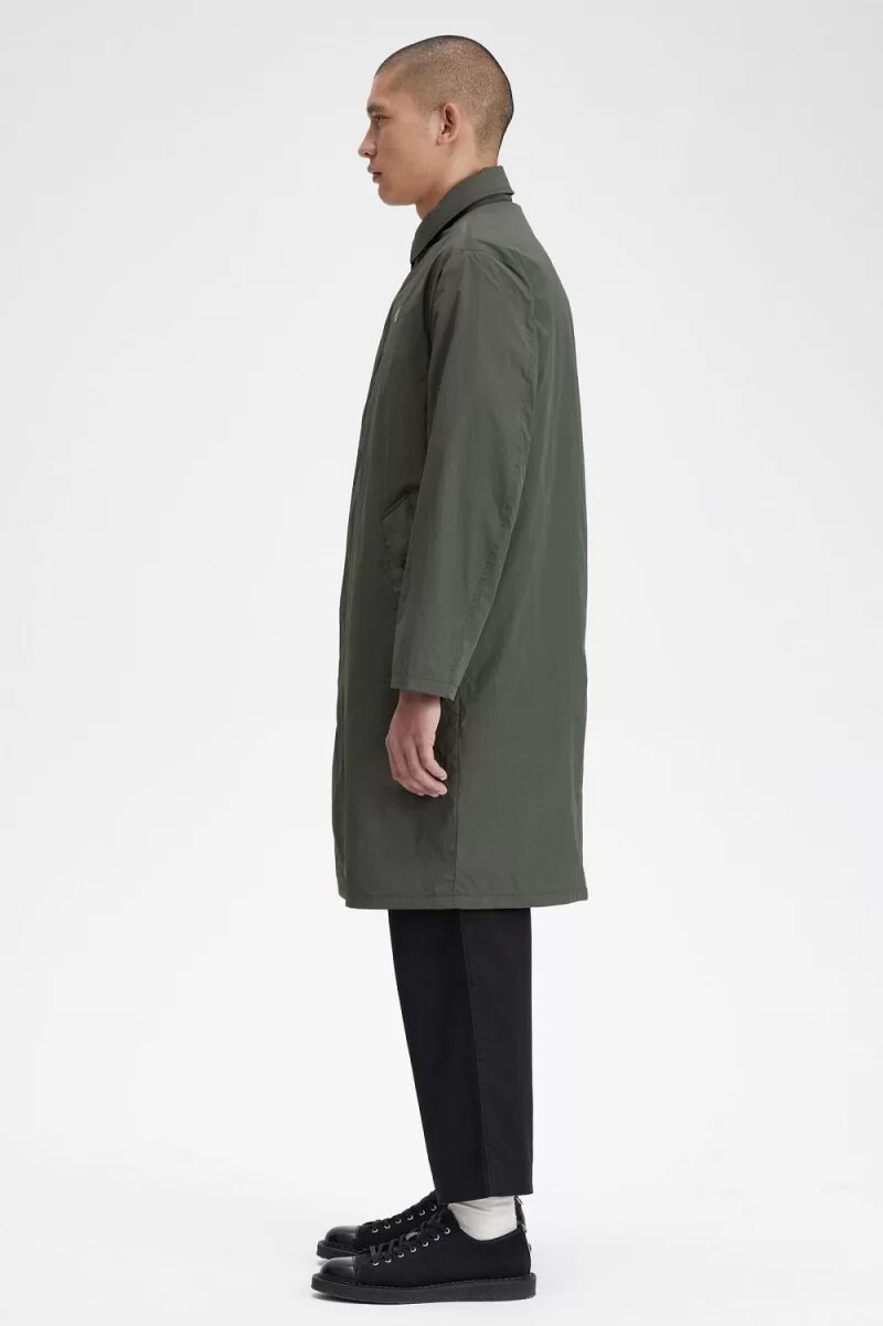 fred perry shell mac parka para hombre verde campo