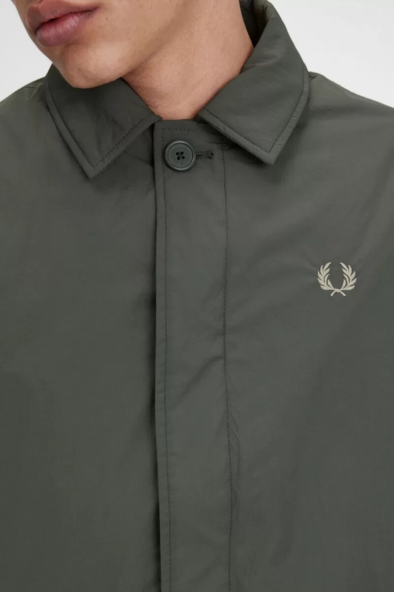 fred perry shell mac parka para hombre verde campo