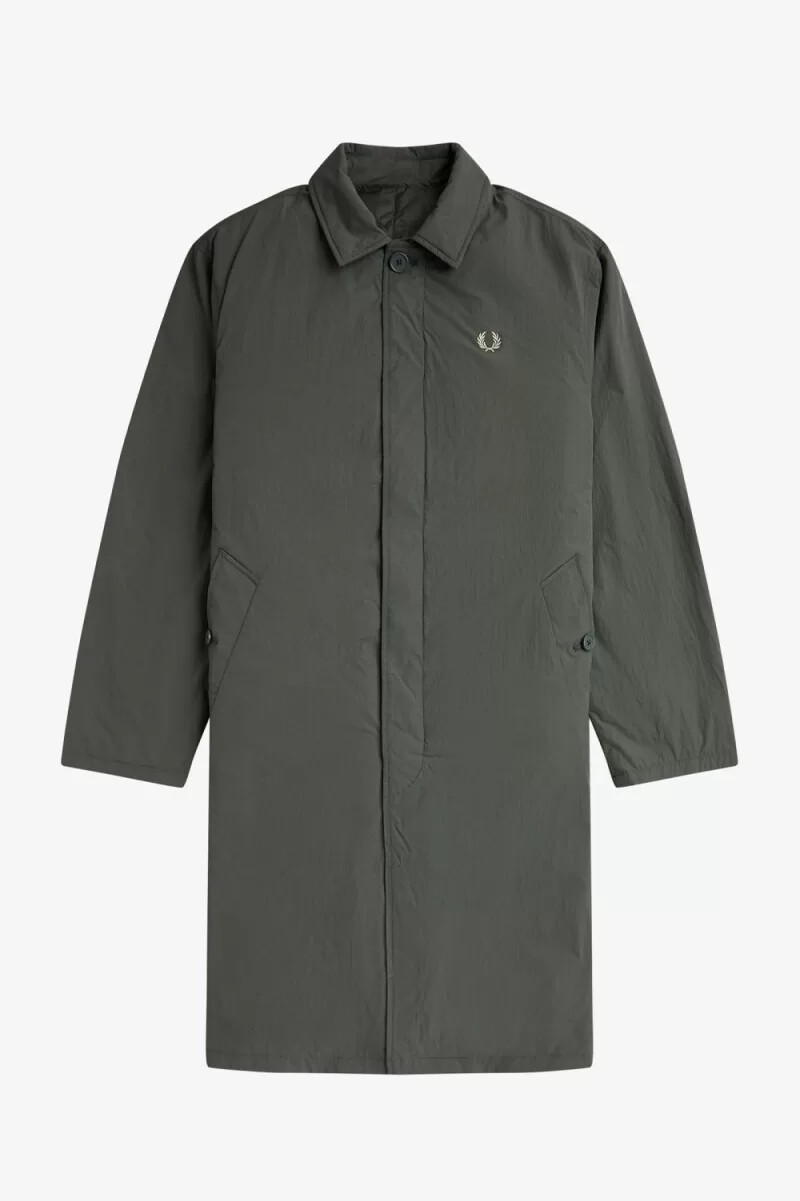 fred perry shell mac parka para hombre verde campo