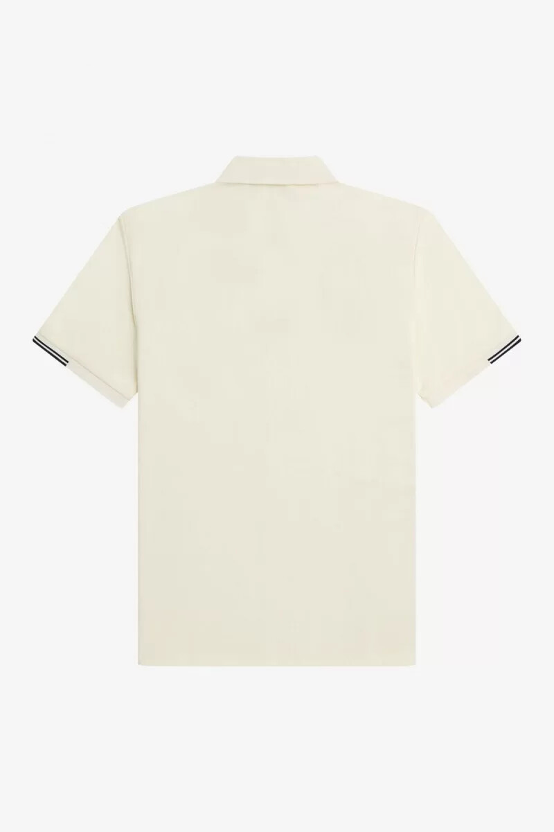 polo fred perry con media cremallera para hombre en beige