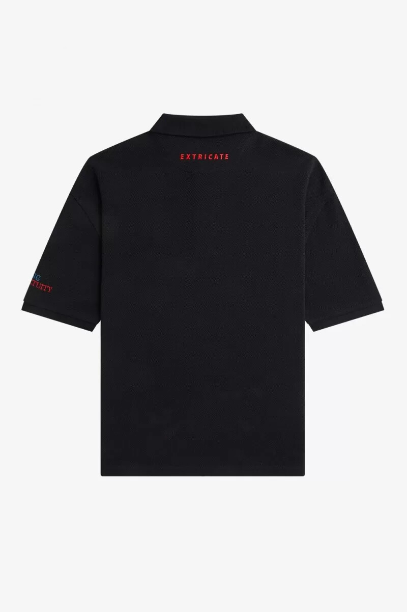 polo bordado fred perry para hombre color negro