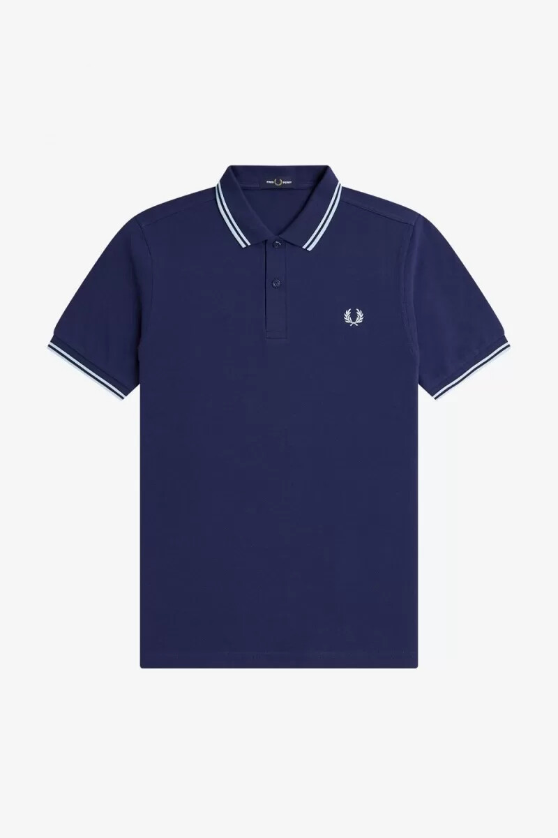 polo fred perry con gráfico en la espalda para hombre azul marino francés