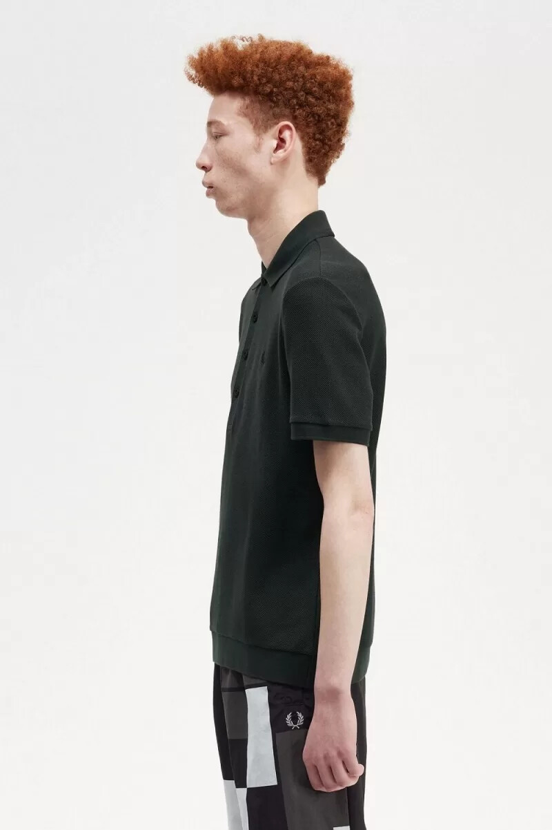 polo fred perry honeycomb cotton para hombre verde noche