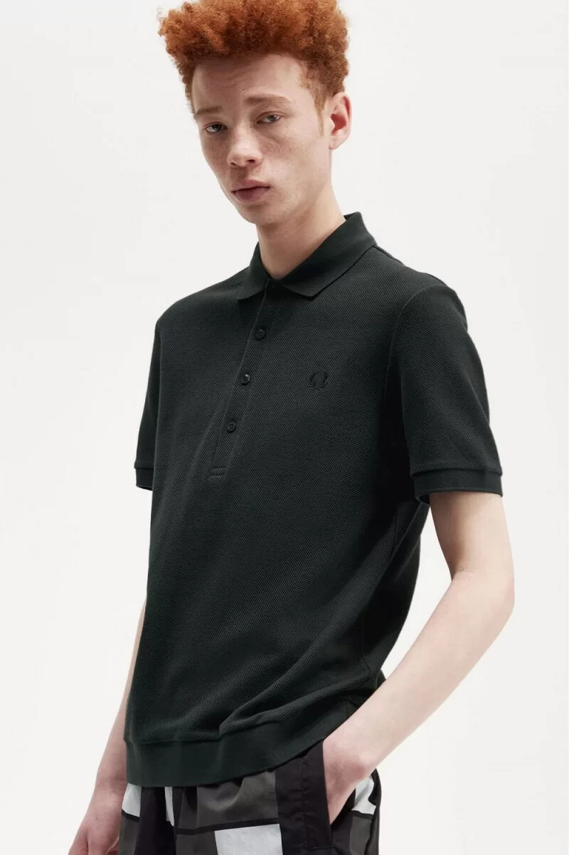 polo fred perry honeycomb cotton para hombre verde noche