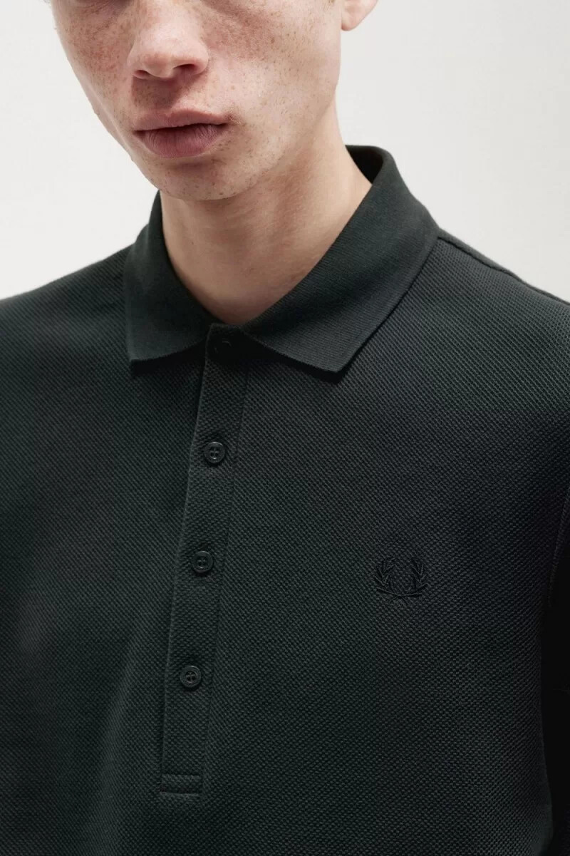 polo fred perry honeycomb cotton para hombre verde noche