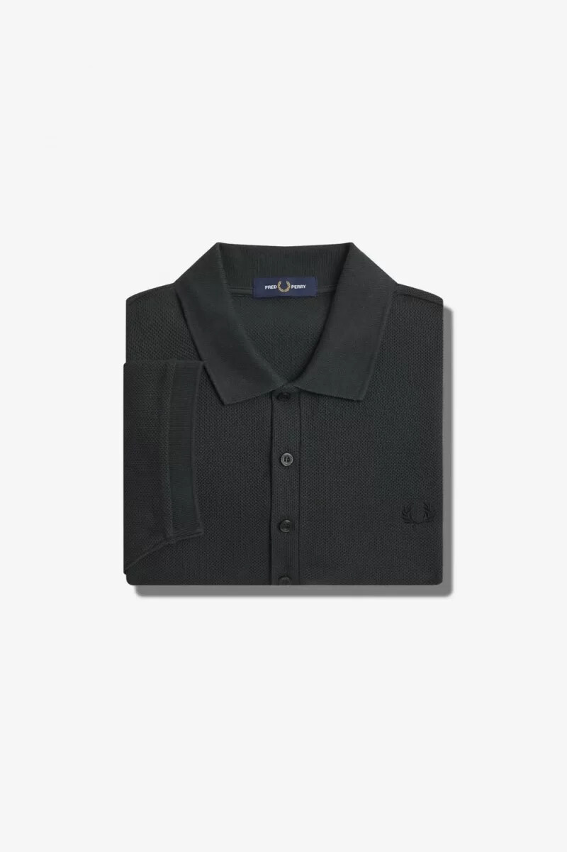 polo fred perry honeycomb cotton para hombre verde noche