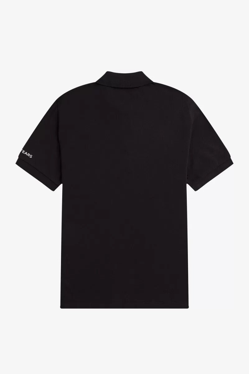 polo fred perry con mangas estampadas para hombre color negro