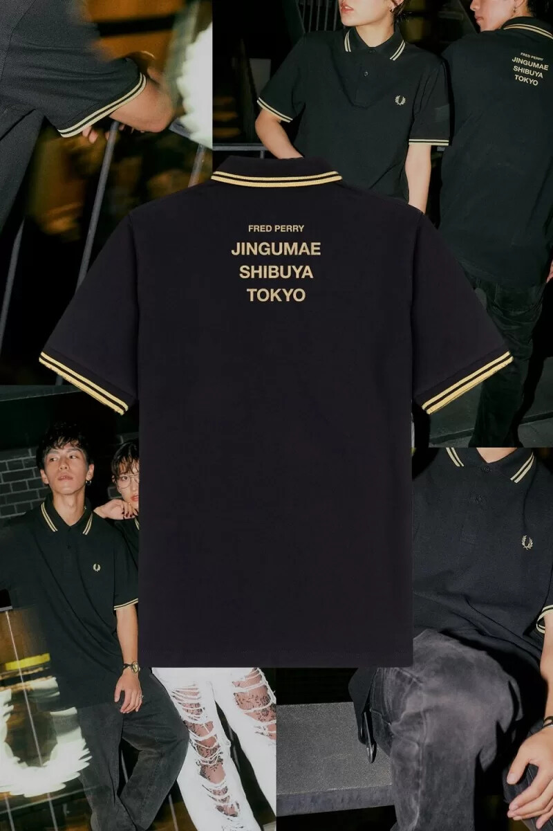 polo fred perry tokyo m12 para hombre color negro champán