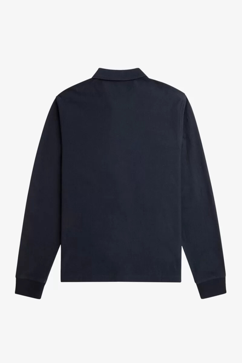 polo de manga larga con rayas degradadas de fred perry para hombre azul marino