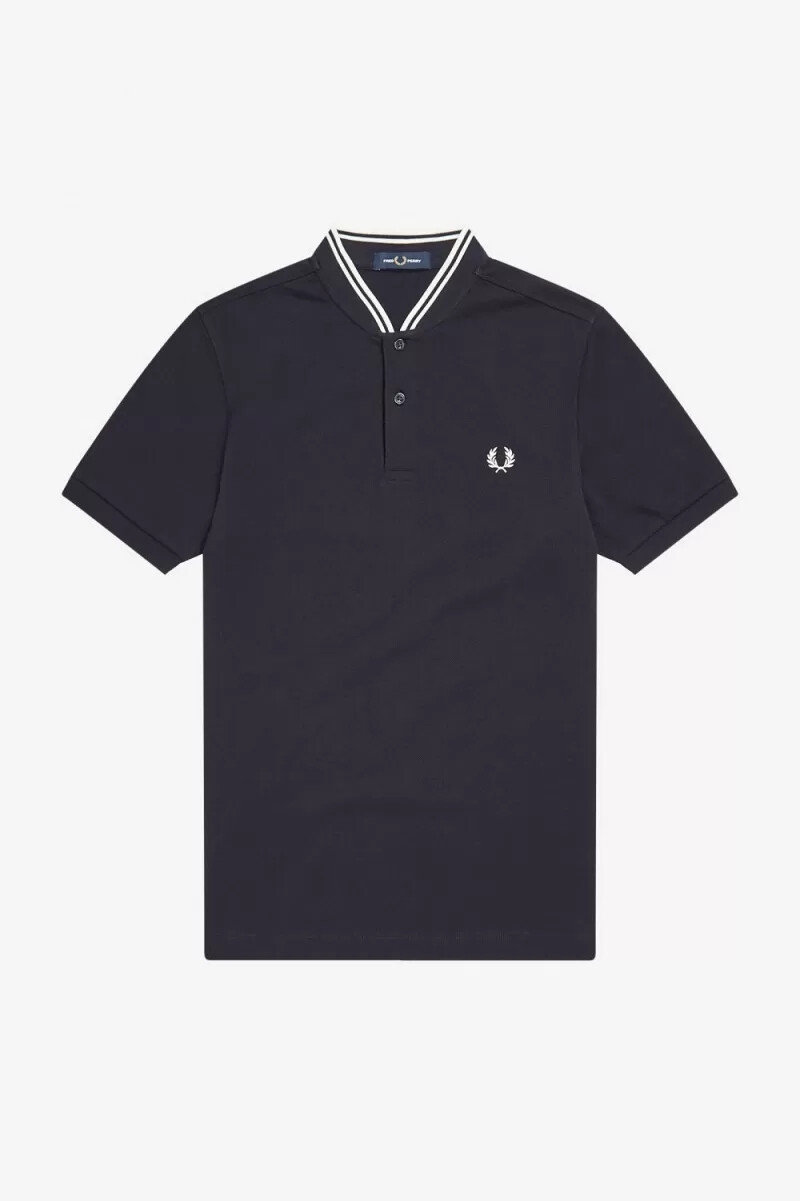 polo fred perry con cuello bombardero para hombre azul marino