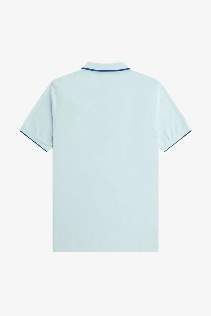 polo fred perry de crepé piqué con cuello con cremallera para hombre color aguamarina claro