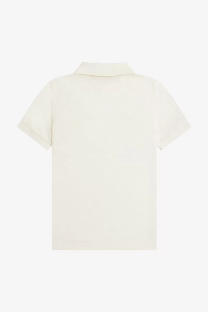 polo fred perry con cuello con cremallera y textura para hombre en beige