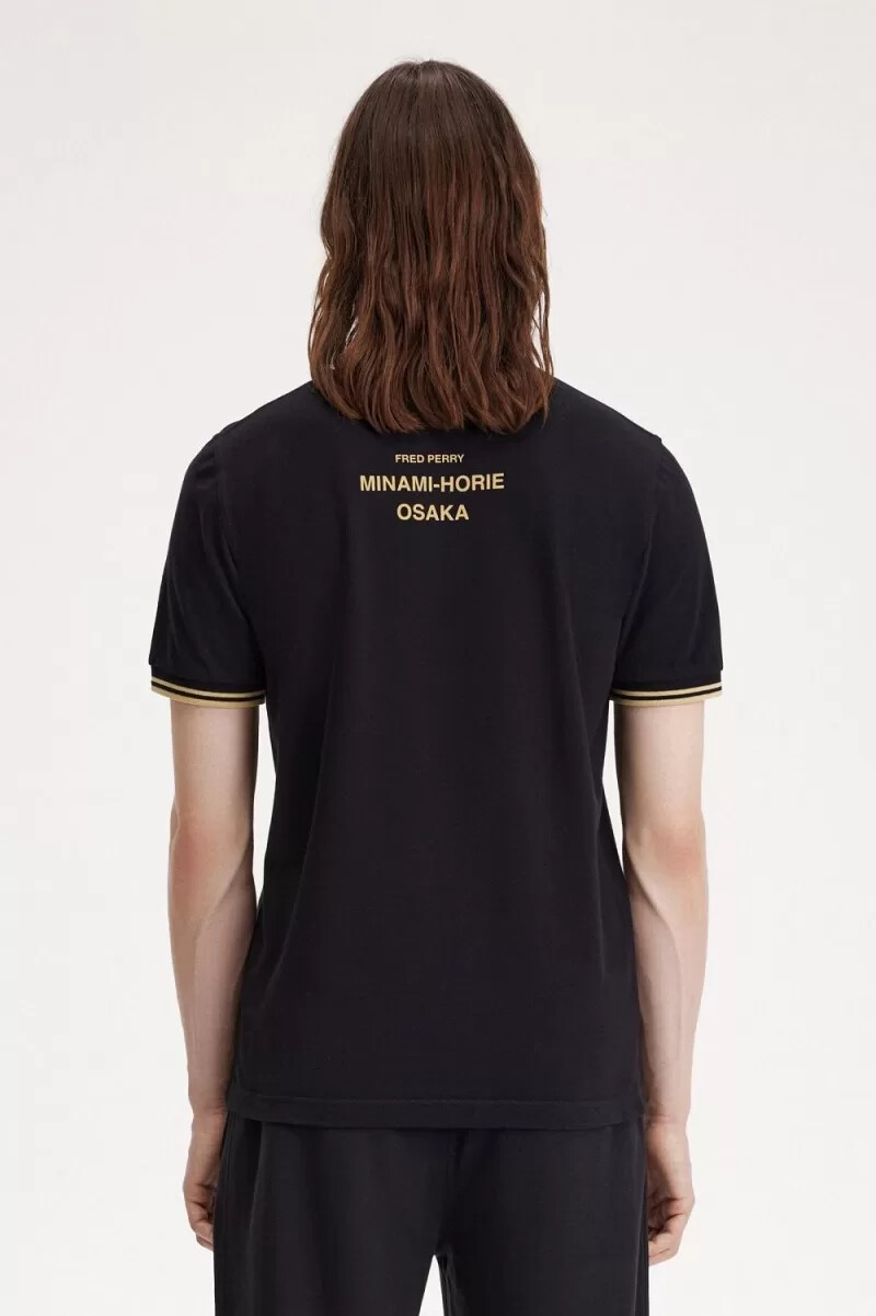 polo fred perry osaka m12 para hombre color negro champán