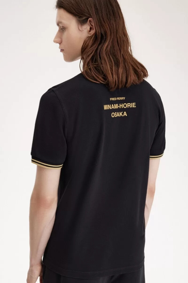 polo fred perry osaka m12 para hombre color negro champán