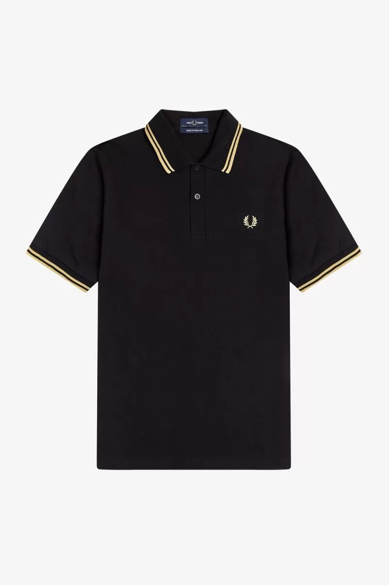 polo fred perry osaka m12 para hombre color negro champán