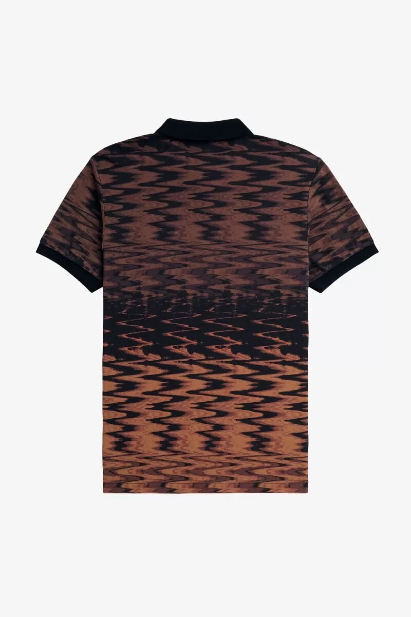 polo fred perry wave graphic para hombre color negro