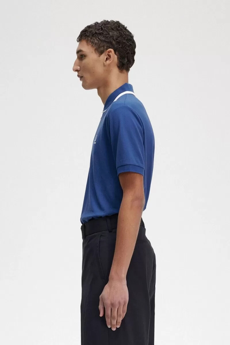 polo fred perry con media cremallera para hombre azul real