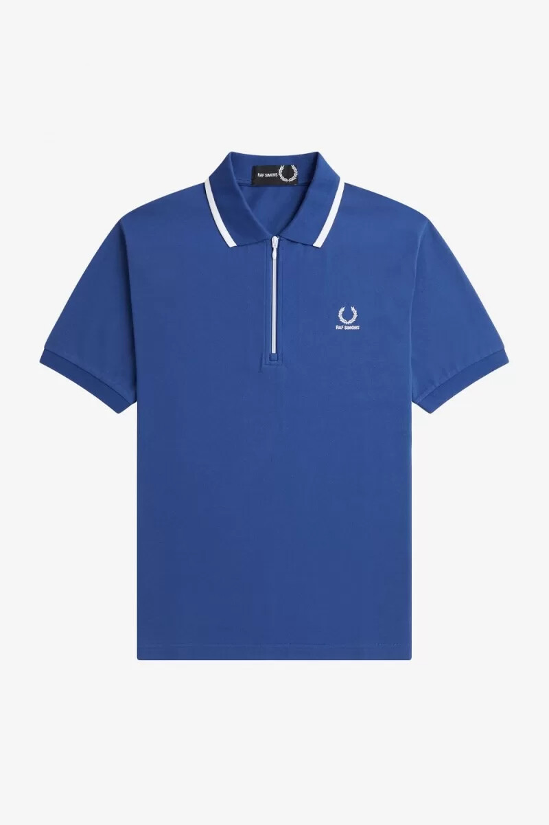 polo fred perry con media cremallera para hombre azul real